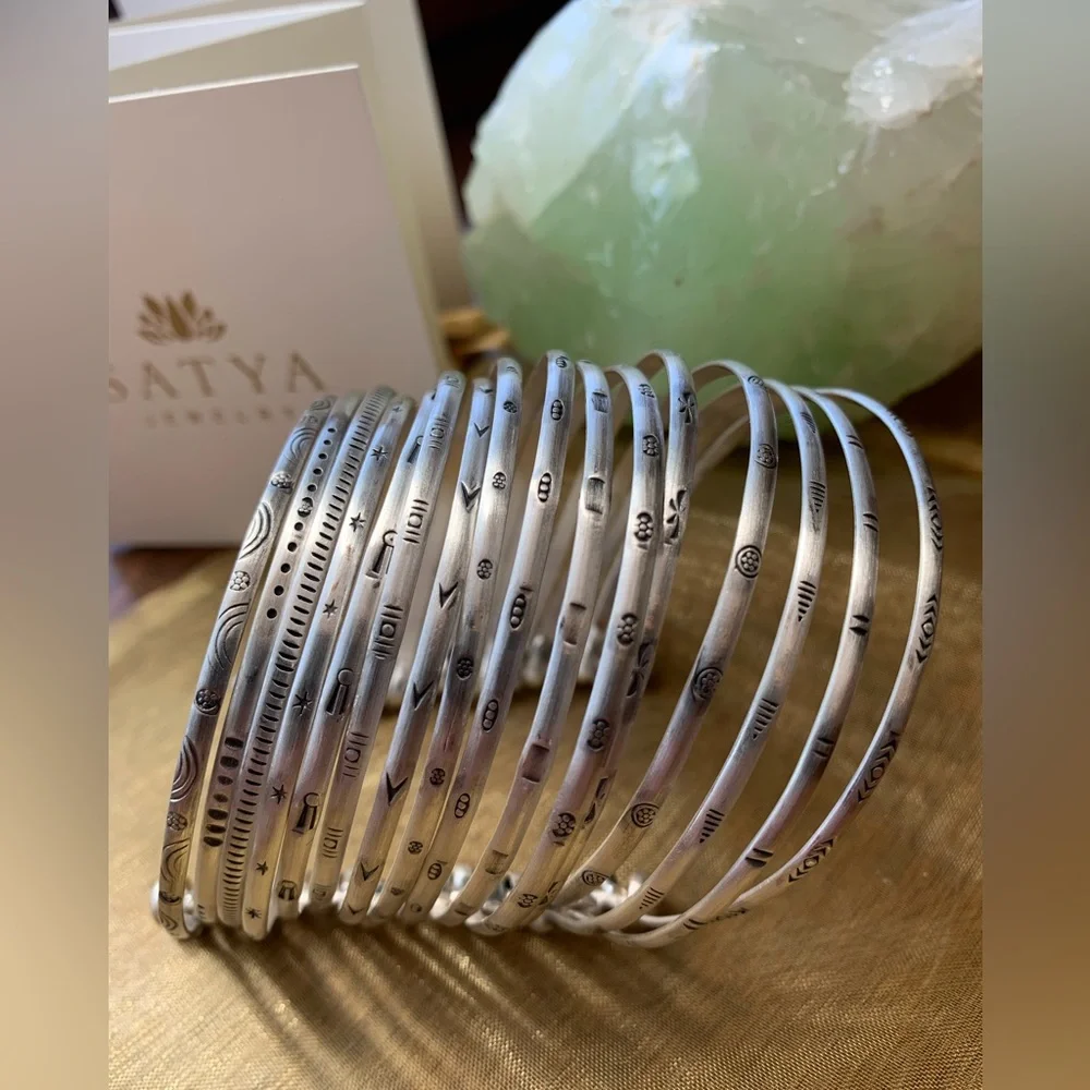 NEW Satya Sterling Silver Large Bangle Bracelet Cuff “Something Special” $349 - Picture 1 of 16